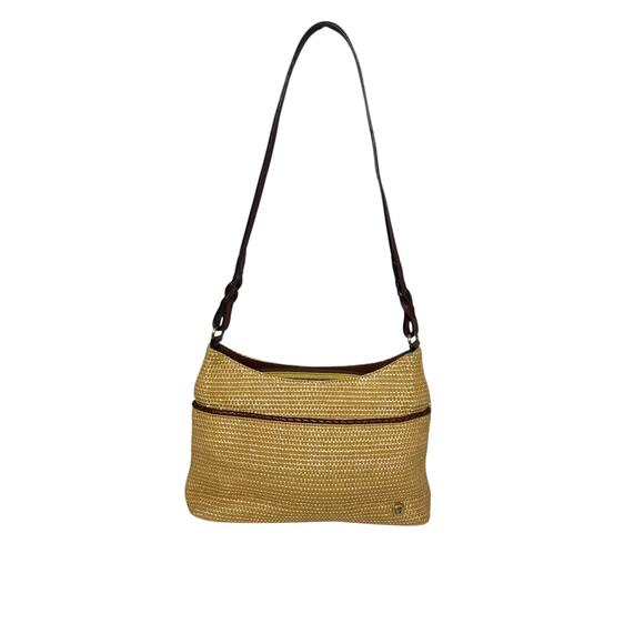 Etienne Aigner Handbags - Etienne Aigner Vintage Woven Straw Leather Bag Shoulder Handbag Purse 80s 90s